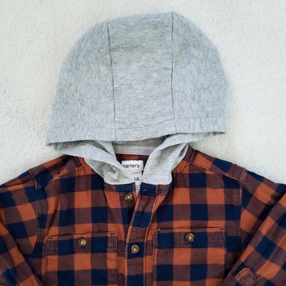 Navy + Brown plaid shirt - Picture 2 of 2